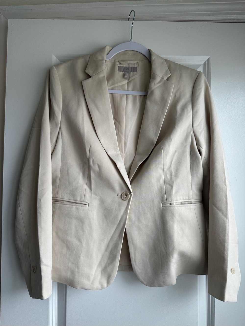 H&M Cream Single-Button Blazer